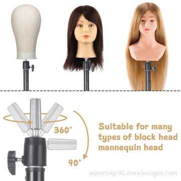 Wig Tripod Stand Cork Head Heavy Duty Mannequin Head Adjustable Wig Making Head Stand Tripod